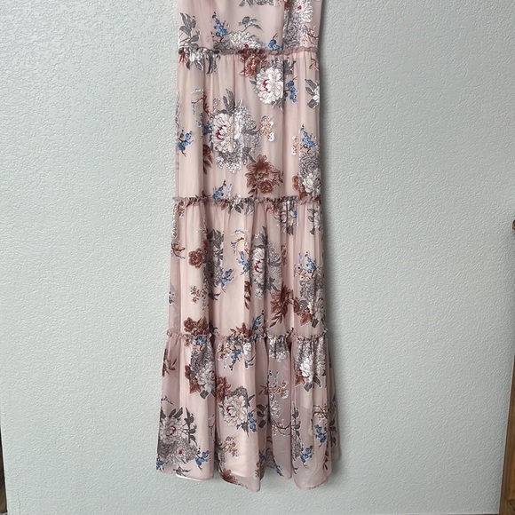 Show Me Your Mumu Dress Floral Tiered Maxi Pink size Small - Picture 2 of 13